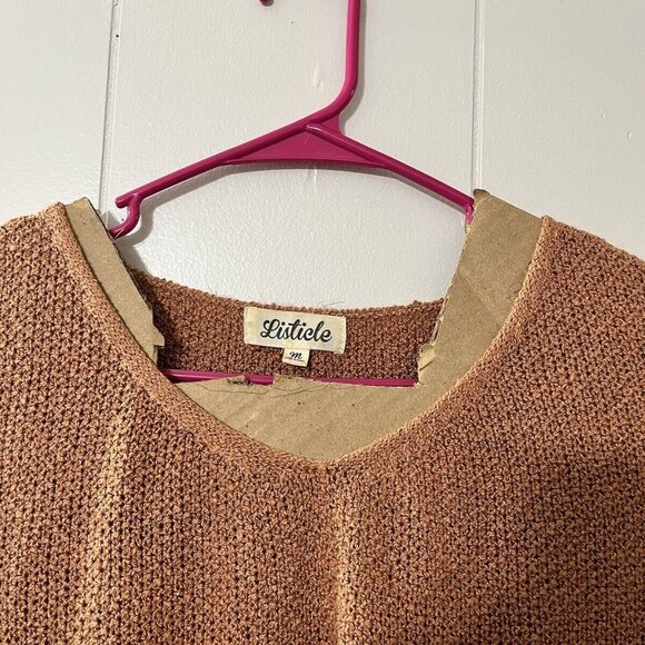 Listicle Womens Burnt Orange Wide Sweater Crew Neck Long Sleeve Size M EUC - Picture 5 of 12